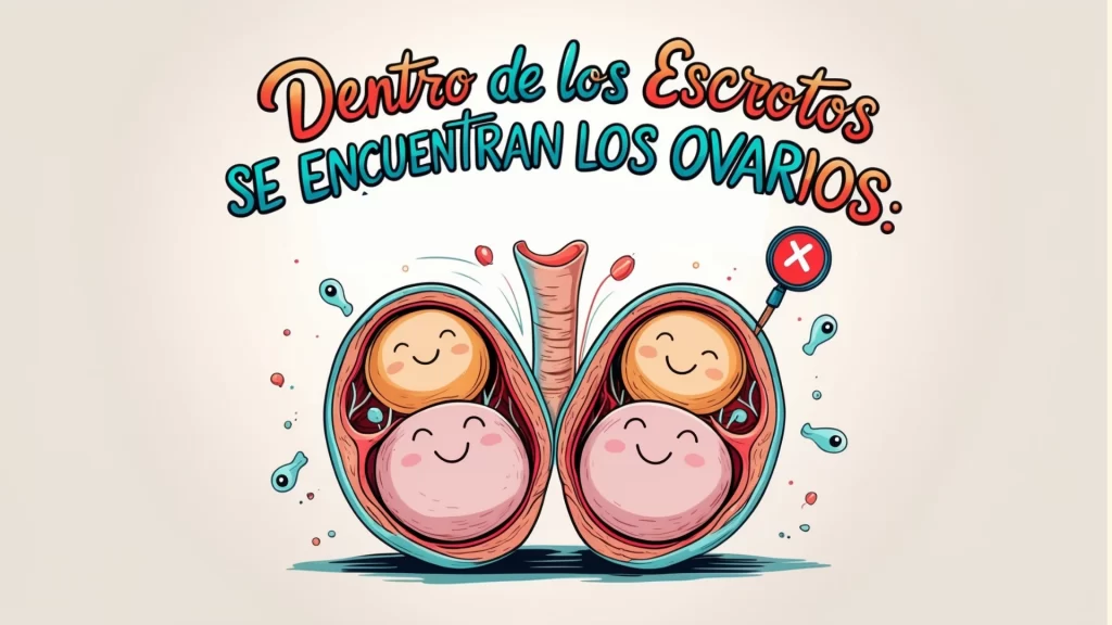 Dentro de los escrotos se encuentran los ovarios – mito viral explicado con humor educativo